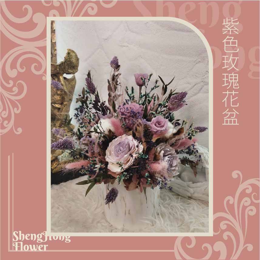 紫色玫瑰花盆-主圖