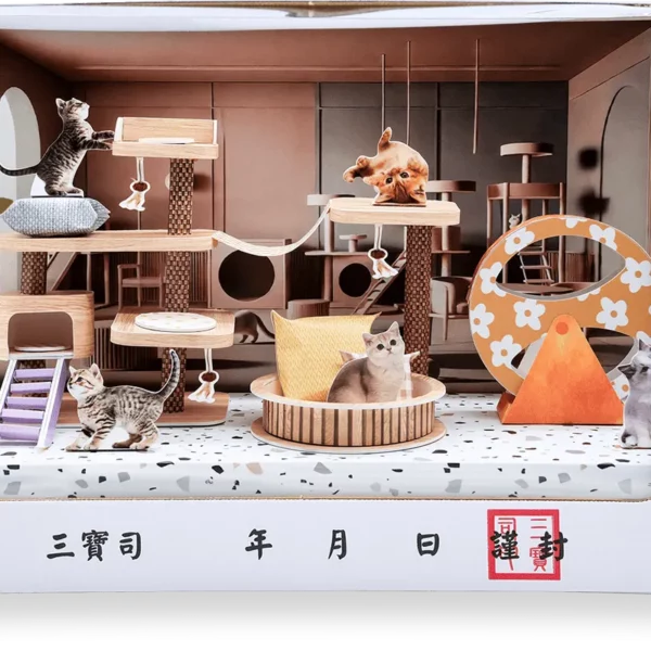 紙紮貓咪遊戲場禮盒箱