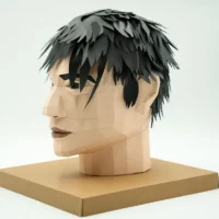 客製化紙紮男性頭部-3